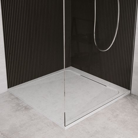 Receveur de douche en pierre naturelle extra plat à poser 80x80cm - italien marbre - ORIGINE (1/3)