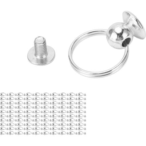 100er-Set Mönchsnieten mit Zugringen, 8 mm, hochglänzendes Kupfer, Doppelschlaufe, Zugring für DIY-Projekte mit Kleidung, Taschen und Schuhen, silberfarben (1/5)