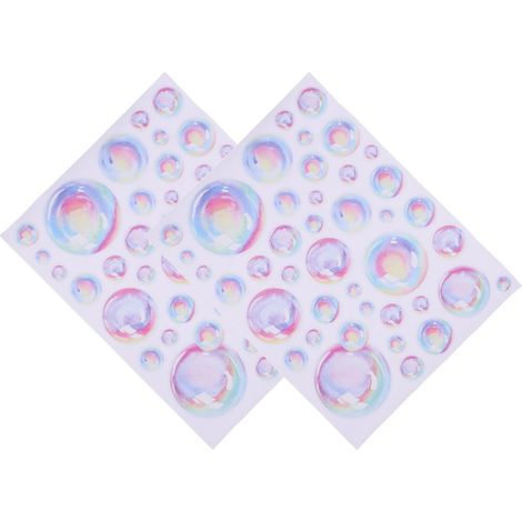 Autocollants Amovibles Muraux Décoratifs à Bulles Thème Océan en PVC 1 Set de 2 Pièces pour Salon et Décoration Murale pour Salle de Bain (1/5)