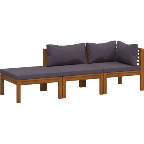 Maison Exclusive - 3-tlg. Garten-Lounge-Set mit Auflagen Massivho