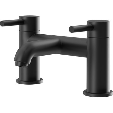 Colore Round Matt Black Bath Filler Tap (1/5)
