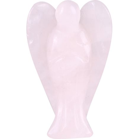 Ange en Quartz Rose Sculpté - Pierre de Guérison en Cristal Rose Décoratif (1/5)