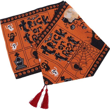 CCYKXA1pièce Chemin De Table Halloween Décoration Festive avec Design Citrouille Et Araignée pour Fêtes Et Dîners (1/5)