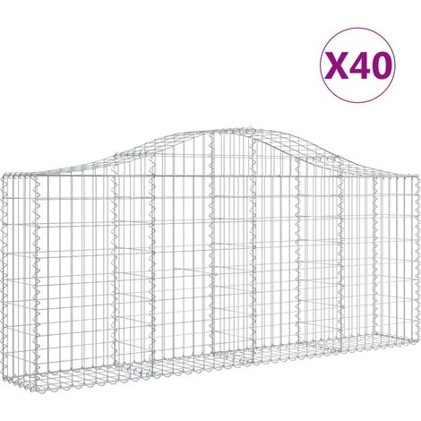 Maison Exclusive - Cesti Gabbioni ad Arco 40 pz 200x30x80/100 cm Ferro Zincato (1/5)