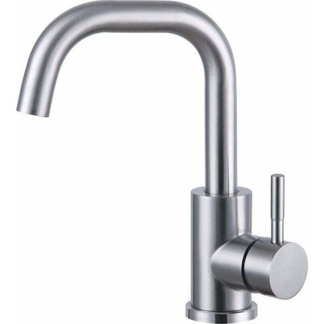 Rubinetto per vasca, rubinetto per lavabo gyrevole a 360°, rubinetto per lavabo a L con beccuccio alto, rubinetto per lavabo facile da montare per vasca senza cucina, spazzolato