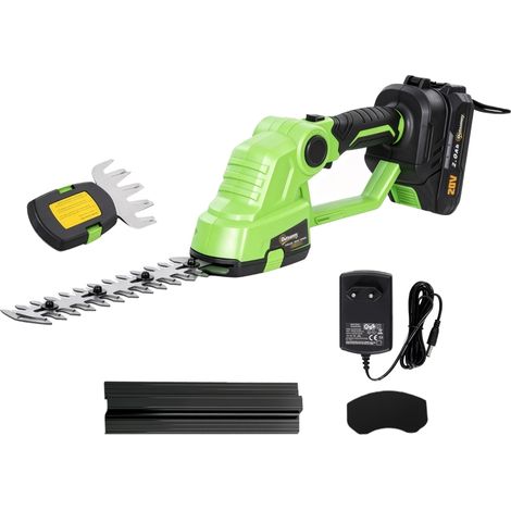 Taille-haie sans fil 2 en 1, taille-haie et arbustes électrique avec longueur de coupe de 20/10 cm, chargeur inclus (1/5)