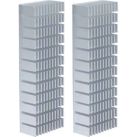 Module dissipateur thermique en aluminium en 2 pièces, dissipateur thermique à fentes, refroidissement du processeur, 120 mm x 40 mm x 20 mm, avec support adhésif. (1/5)