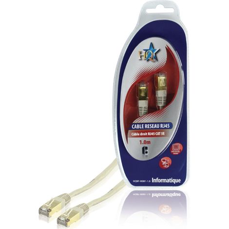 Câble réseau UTP Cat5e HQBF-M081-1.0, connecteur RJ45 mâle (8/8) - 1 m, gris (1/4)