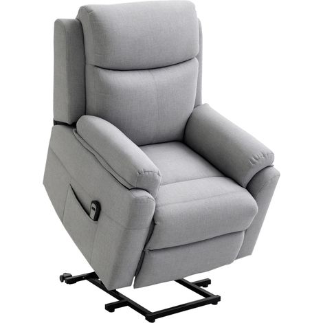 Fauteuil Relax Électrique Relevage avec Télécommande et Repose-pieds Gris Clair (1/5)