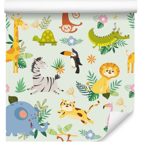 Papier peint animaux de safari pour salon et chambre 50x1000 cm (1/5)