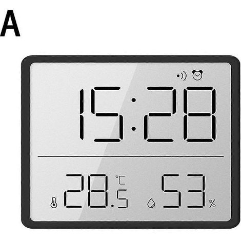 Horloge électronique ultra-mince, écran LCD mural numérique minimaliste, noir/taille unique