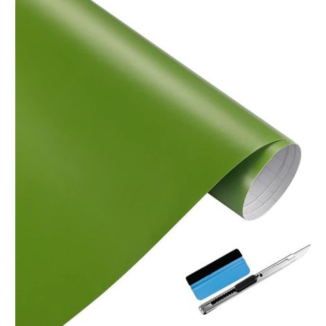 Matte Vinylfolie selbstklebend, blasenfrei, für Außenbereich, grün 30x300cm (1/5)