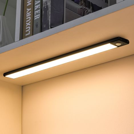 Lampe de placard LED rechargeable sans fil de 30 cm, à intensité variable et détecteur de mouvement, fixation magnétique sous le meuble (1/4)
