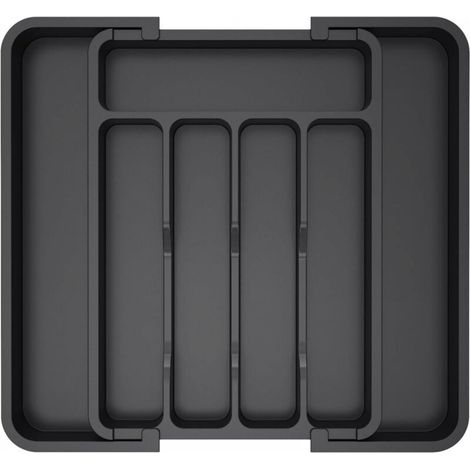 Tiroir à couverts de taille moyenne, plateau extensible pour ustensiles de cuisine, support pour couverts et couverts sans BPA, rangement réglable en plastique pour cuillères, fourchettes et couteaux, (1/5)