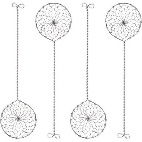 Passoires à Fondue en Acier Inoxydable,Écumoires à fondue,Accessoires parfaits ,pour la cuisson de légumes,poissons,viandes, 4pcs (1/4)