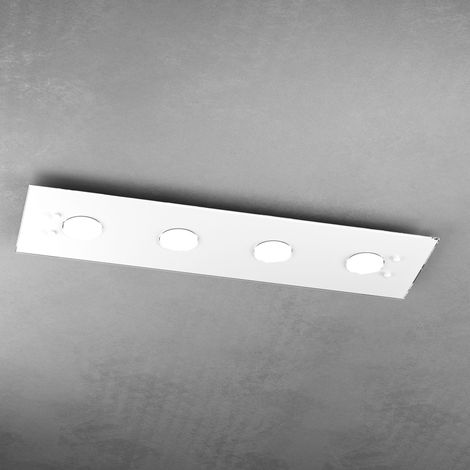 Plafoniera Moderna Rettangolare Path Vetro Bianco 4 Luci Gx53 (1/3)