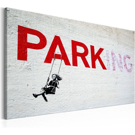 Tableau Imprimé "Parking Girl Swing - Banksy" 40 x 60 cm (1/2)