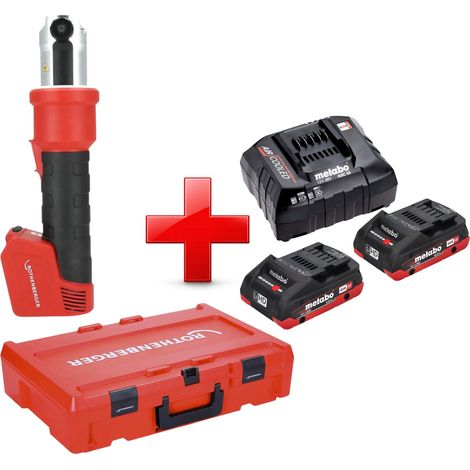 Pressatrice a batteria Rothenberger ROMAX NANO 18 V 34 kN CAS + 2x batteria LiHD 4,0 Ah + caricabatteria + Rocase