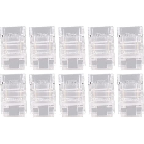 10 connettori LED 2-pin nastro 8 mm nastro senza soluzione di continuità, set di 10 pezzi per la luce di striscia la PANNOCCHIA (1/5)