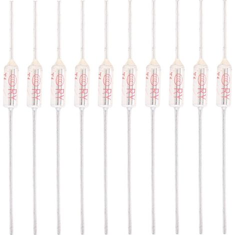 Jeffergarden 10 Pcs 10A 250V Thermal Fuses, Metal Shell Thermal Fuse Cutoff, Temperature Fuse(192°C) (1/4)