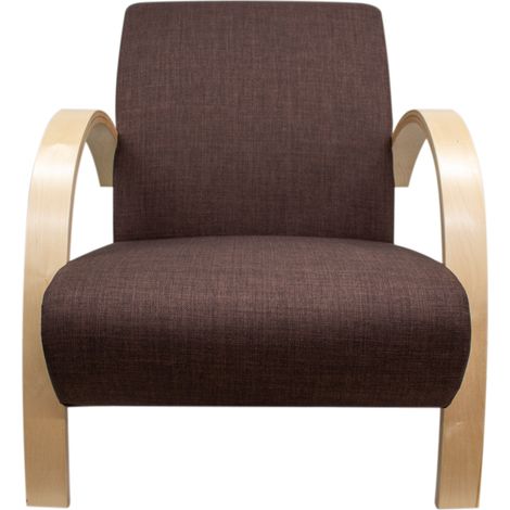 Sillón con Estructura de Madera y almohadón en lino Lavable - Marron (1/5)