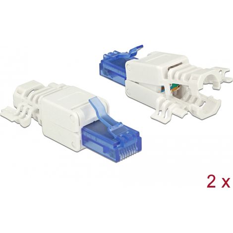 Conector RJ45 macho Cat.6A UTP sin herramientas pack 2 unidades - autocrimpable