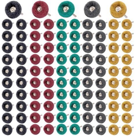 100 Pièces Meules à Polir Kit, 25mm Accessoires Dremel Polissage Abrasif Grain 80/150/240/400/600 Pour Outils Rotatifs Dremel Pour Polir Bijoux Bois (1/5)