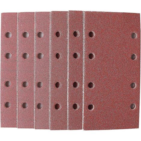 Feuilles de papier de verre, 8 trous, fixation auto-agrippante, assortiment de 1/3 de feuille, grains 60/80/120/180/320/600/800/1000, pour bois et métal (1/5)