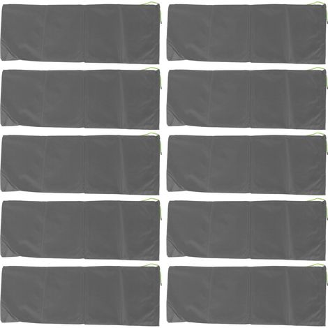 Lot de 10 sacs de sable anti-inondation professionnels vides, étanches à la pluie et munis d'un cordon de serrage, pour porte de maison, garage ou sous-sol (gris). (1/5)