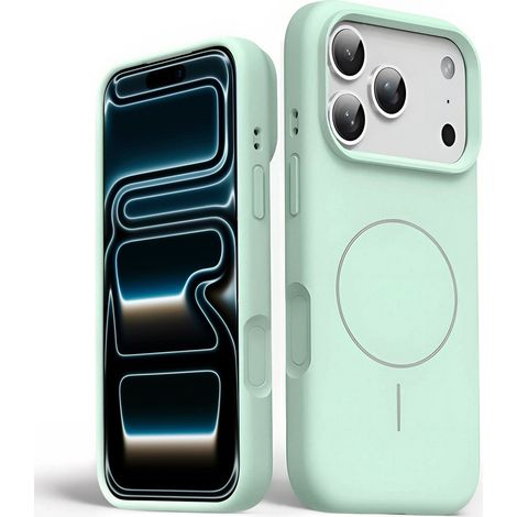 Funda de silicona para iPhone 17 Pro Max - Compatible con MagSafe, antichoque, verde (1/5)