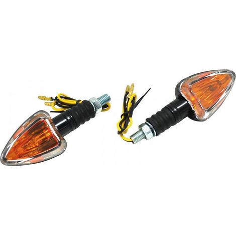 Clignotant à ampoule triangle noir 12V 10W Ø8mm pour moto 50 à (1/4)