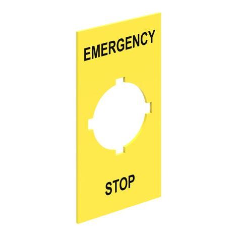 Etichetta adesiva EMERGENCY STOP per pulsanti a fungo Lovato LPXAU110