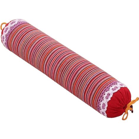 rouge, 38 x 8 cm Oreiller cervical en graines de cassia, oreiller cervical cylindrique simple, oreiller cervical rond en graines de cassia (1/5)