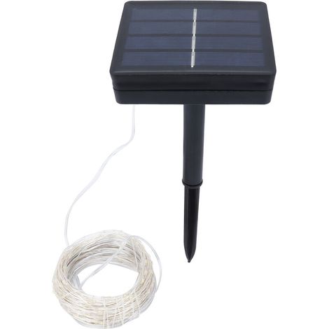 Jeffergarden Guirlande lumineuse solaire de 300 LED, étanche IP44, adaptée à la décoration extérieure du jardin et du patio, lumière blanche chaude, 32 mètres de long.-DOU