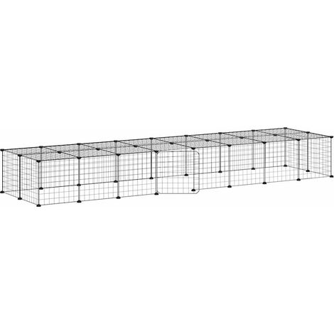 Cage animaux de compagnie à 36 panneaux et porte Noir 35x35 cm CFW71781 (1/4)