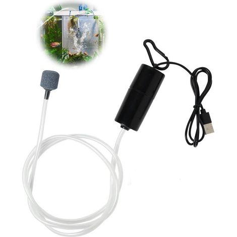 Pompe à air USB pour aquarium – Mini aérateur 1 W – Avec pierre et tube silicone – Économique et portable (1/5)