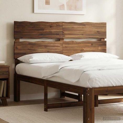 vidaXL Tête de lit en bois brut ROSTOCK Marron foncé 150 cm (1/5)