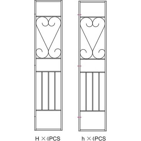 R LATERALI H+h(1+1) X GAZEBO IN METALLO MT.3X3 DECOR. ECRU YF-3133B