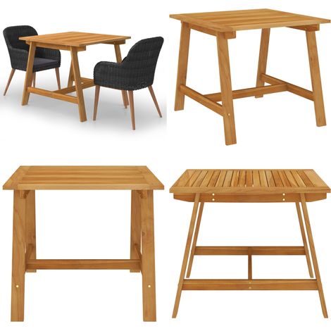 Ensemble à manger de jardin 3 pcs Noir - Table jardin - Chaises jardin (1/5)