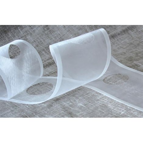 Secodir – Bande de renfort pré-percée 80 mm pour œillets clipsables – Diamètre 36 mm – Espacement 17,5 cm – 100% polyester
