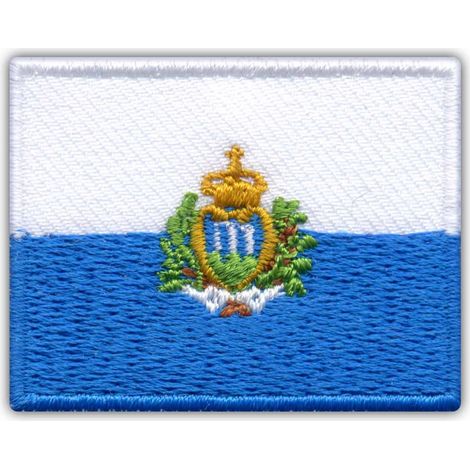 Aufnäher mit der Flagge von San Marino – zum Aufbügeln/Heißsiegeln – gestickter Aufnäher/Abzeichen/Emblem