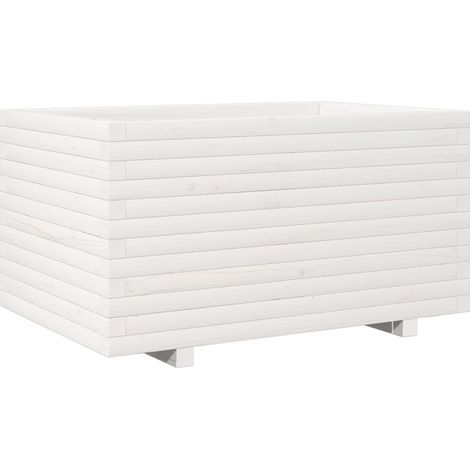 Maison Exclusive - Jardinière blanc 90x60x49,5 cm bois de pin massif