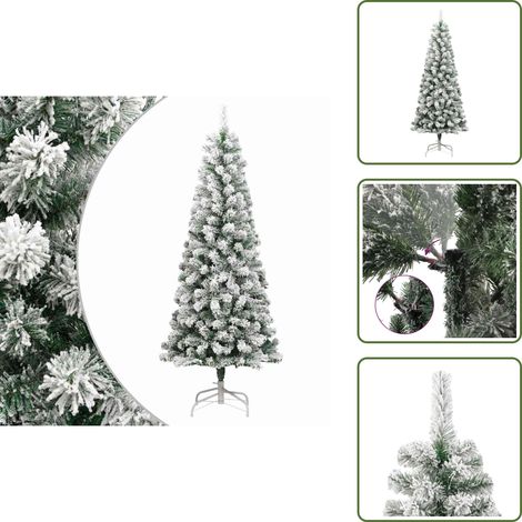 PVC Weihnachtsbaum - vidaXL Künstlicher Weihnachtsbaum Klappbar Beschneit 180 cm - Beflockter Weihnachtsbaum (1/5)