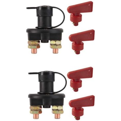 Interruptor de desconexión de batería de 12 V, interruptor de apagado de apagado de batería para automóviles marinos, lanchas, caravanas, vehículos ATV (Contient quatre clés) (1/5)