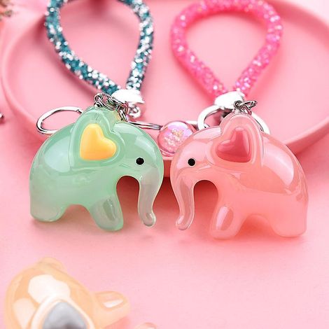 paquet De 2 (poudre + Caf) Porte-cls-porte-cls Bb Lphant Mignon-pendentif Acrylique-mini Porte-cls Cratif Animal De La Saint-valentin-nouveau Dess (1/5)