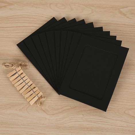 Cadre Photo Papier - 4x6 Pouces - Cadre Kraft avec Pinces en Bois et Corde en Jute - Lot de 30 Pièces pour Décoration Murale Maison Bureau École (1/5)