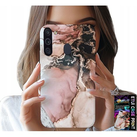 Custodia per Samsung Galaxy A21 - eleganti motivi effetto marmo alla moda + vetro (1/5)