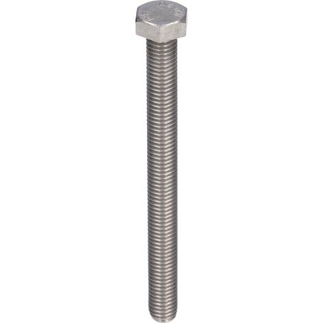 Lot de 20 vis à tête hexagonale M10x100, filetage complet pas gros 1,5, acier inoxydable A2 DIN 933, boulons entièrement filetés (1/5)