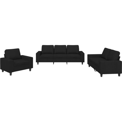 Maison Exclusive - Ensemble de canapés 3 pcs noir tissu