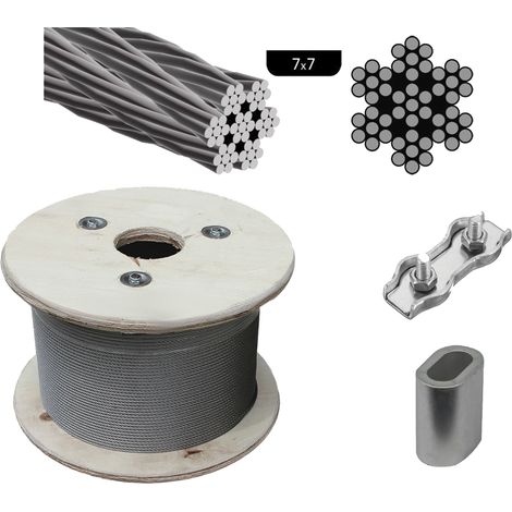Stahlseil 3 MM 520 KG (7x7 Litzen)